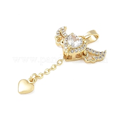 Pendenti in zirconi cubici trasparenti in micro pavè di ottone&nbsp;CU-CBA5B4D-01