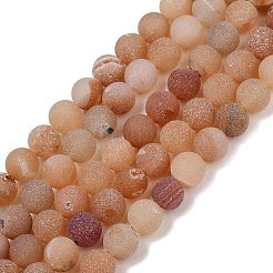 Натуральный druzy агатовые бусы пряди&nbsp;G-NH0024-A06-8mm