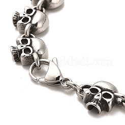 Bracelets à maillons en acier inoxydable 304 avec tête de mort&nbsp;BJEW-E094-09AS