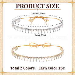 2 шт. железная цепочка для шляпы со стразами&nbsp;HJEW-ME00028