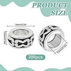 200 pz perline in lega di stile tibetano&nbsp;TIBEB-HY0001-24
