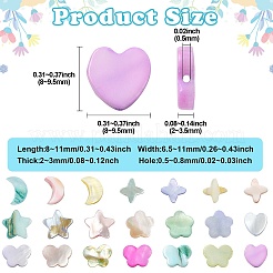 60 шт. 6 стиля макаронных бусин натурального цвета из ракушек&nbsp;BSHE-CJ0001-13