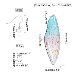 Kit fai da te per realizzare orecchini pendenti a forma di ala in 5 colore&nbsp;DIY-PH0002-02S