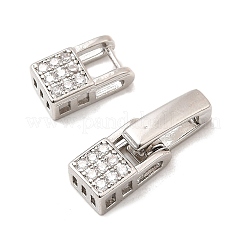Messing Micro Pave klare Zirkonia Falte über Verschlüsse&nbsp;X-KK-C075-36P