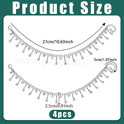 4 шт. цепочки для обуви из сплава со стразами&nbsp;FIND-PH0026-63