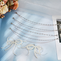 6 шт. 3 стиля цепочка для украшения обуви из сплава и пластика с жемчужинами&nbsp;AJEW-CP0006-50