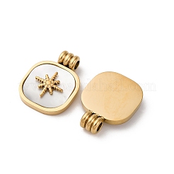 Подвески из натуральной белой ракушки из нержавеющей стали 304&nbsp;STAS-L022-522G