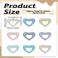 18 шт. подвески в виде сердечек из сверкающей прозрачной смолы двух цветов&nbsp;KY-LP0001-37