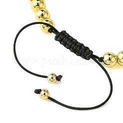 Braccialetti regolabili con teschio e perline intrecciate rotonde in ottone per donna uomo&nbsp;BJEW-JB10822