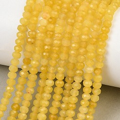 Fili di perle di giada bianca naturale tinte&nbsp;GG-CBAF9EE-A22-3x4mm