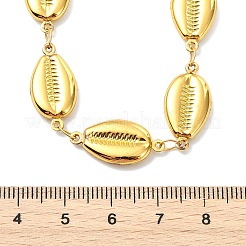 Halsketten aus muschelförmigem Gliederkettchen und Büroklammerkette aus Edelstahl 304 für Damen&nbsp;NJEW-JN06131