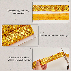 Полиэстер с кружевной отделкой в виде пайеток&nbsp;OCOR-WH20073-01B