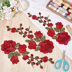 8 pz ornamenti da cucire ricamati in poliestere&nbsp;DIY-HY0003-42B
