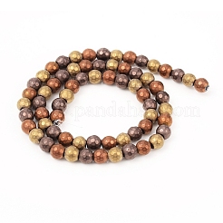 Нити немагнитных синтетических гематитовых бусин с вакуумным покрытием pvd&nbsp;G-F682-01A