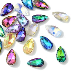 20 pz 10 colori pendenti in vetro a goccia sfaccettata&nbsp;GLAA-YW0004-10