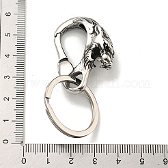 Accessori in acciaio inossidabile chirurgico 316 in stile tibetano con portachiavi in acciaio inossidabile 304&nbsp;FIND-Q101-21AS