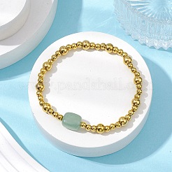 Stretch-Armbänder aus Edelstahl 304 und Perlen aus natürlichem grünem Aventurin für Damen&nbsp;BJEW-JB11053-03