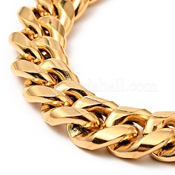 Pulsera de cadena de eslabones de acero inoxidable 304 con baño de iones (IP) y cristales de imitación.&nbsp;BJEW-E009-05G-01