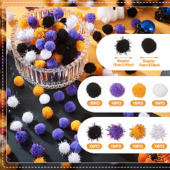 800 Stück 8 Stile Halloween handgemachte DIY Puppe Handwerk Pom Pom Garn Pom Pom Bälle&nbsp;FABR-TA0001-02