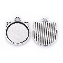 Kätzchenanhänger Cabochon-Fassungen im tibetischen Legierungskätzchen&nbsp;LS-TIBEP-R358-01AS-NR