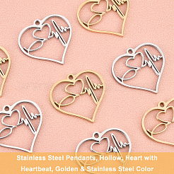 8 шт. подвески из нержавеющей стали 304 двух цветов&nbsp;STAS-UN0030-36