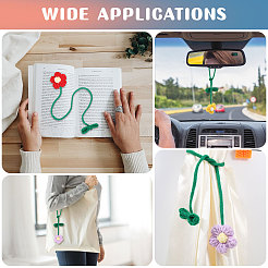 7 шт. 7-цветные закладки для книг из полиэстера с цветочным узором&nbsp;AJEW-CA0004-54