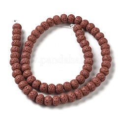Fili di perline tinti di roccia lavica naturale&nbsp;G-Z036-B01-05
