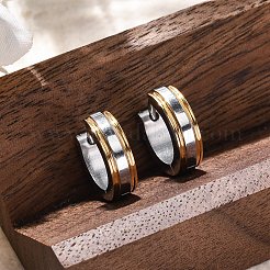 Серьги-кольца из нержавеющей стали 304 с эффектом полировки&nbsp;EJEW-M001-18GP