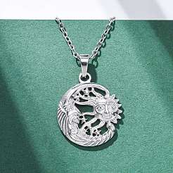 Colliers avec pendentifs en acier inoxydable 304 lune&nbsp;NJEW-H059-14P