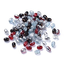 Perle di vetro ceco trasparente galvanizzato&nbsp;GLAA-O018-34A