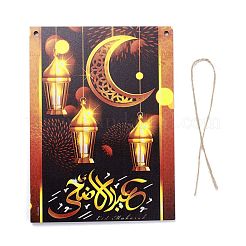 Tablero de densidad de tema eid adorno de pared de madera colgantes de placa de puerta&nbsp;HJEW-C004-02F