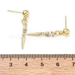 Boucles d'oreilles pendantes en laiton avec micro pavé de zircons cubiques pour femmes&nbsp;EJEW-A167-29B-G