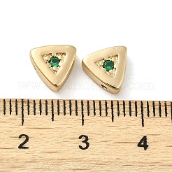Echte 18 Karat vergoldete Messing-Mikropavé-Zirkonia-Perle&nbsp;KK-H455-08G-03