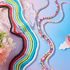 10 нитка 10 цвета бусины из полимерной глины ручной работы&nbsp;CLAY-TA0001-54