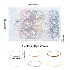 180 шт. 6-х цветные латунные кольца-подвески для бокалов вина&nbsp;KK-CA0001-87
