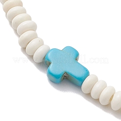 2шт синтетические бирюзовые бусины эластичные браслеты для женщин и мужчин&nbsp;BJEW-JB11293