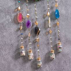 7 Chakra-Kranz aus natürlichen und synthetischen Edelsteinsplittern&nbsp;HJEW-F023-04