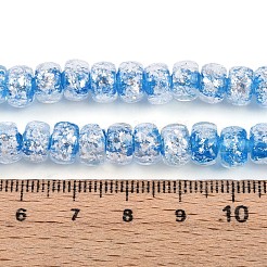 Leuchtende handgemachte Silberfolie Glasperlen Stränge&nbsp;FOIL-N029-02B-08
