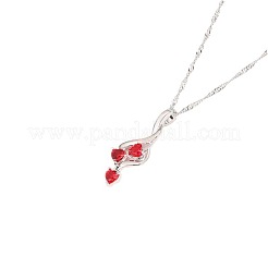 Halsketten mit Anhänger aus Zinklegierung mit rotem Zirkonia für Damen&nbsp;FS-WGB158F-04