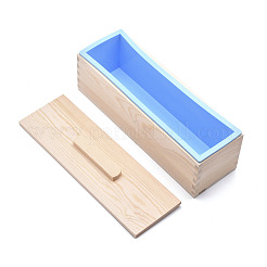 Ensembles de moules à savon rectangulaires en bois de pin&nbsp;DIY-F057-03A