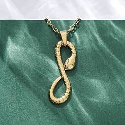 Ожерелья с подвеской в виде змеи бесконечности из нержавеющей стали 304&nbsp;NJEW-M096-04G