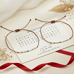 2 регулируемый браслет из стеклянного бисера&nbsp;UW8577-1