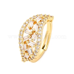 Кольца для женщин с микропаве из латуни и прозрачными кубическими цирконами&nbsp;RJEW-U047-26G