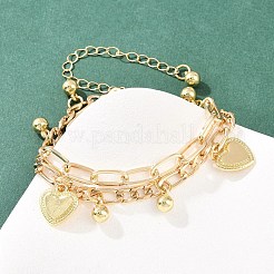 Браслеты из железа с цепочкой «фигаро» и «скрепка»&nbsp;BJEW-A156-01G