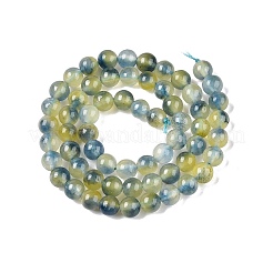 Teñidos naturales blancas abalorios de jade hebras&nbsp;G-T138-6mm-210-27