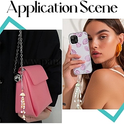 6 шт. 6 стиля прозрачного акрила со стеклянными ремешками для мобильного телефона&nbsp;HJEW-YW00198