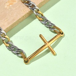 201 pulseras de eslabones cruzados de acero inoxidable&nbsp;BJEW-G785-01GP