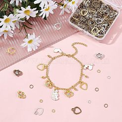 60 шт. 6 подвески из сплава в форме сердца&nbsp;FIND-FH0003-46