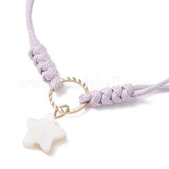 4 шт. браслеты с подвесками в виде пресноводных ракушек в виде звезд двух цветов&nbsp;BJEW-JB12415