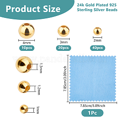 70 шт. круглые 925 серебряные бусины-разделители&nbsp;STER-DC0001-68B